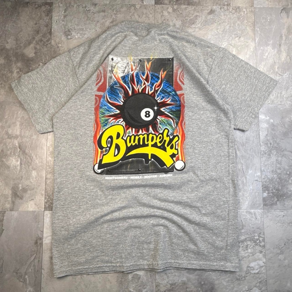 Vintage Bumpers 8 ball graphic gray T shirt size medium